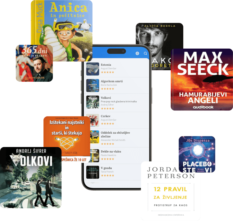 Phone running Audibook application.