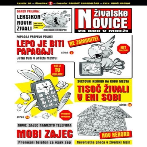 book cover for Živalske novice 2 (zbirka pravljic)