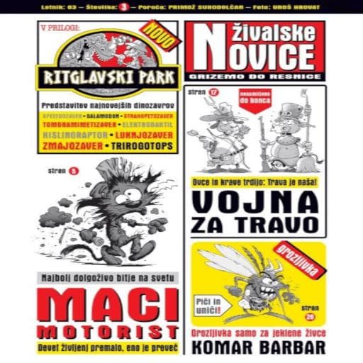 book cover for Živalske novice 3 (zbirka pravljic)